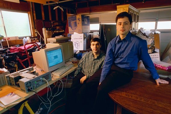 Early in Google's history picture of Larry Page and Sergey Brin